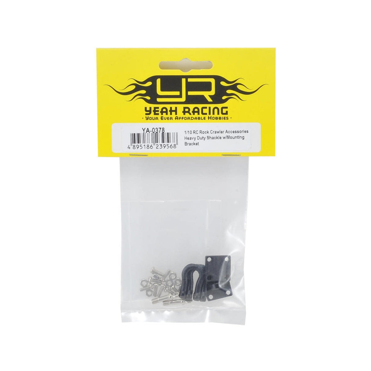 Yeah Racing 1/10 Crawler Scale Heavy Duty Shackle w/Mounting Bracket (Black) (2) - Hobbytech Toys