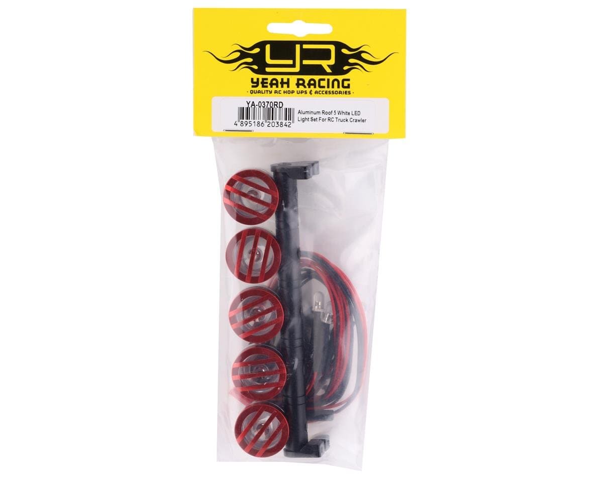 Yeah Racing 125mm Aluminum LED Light Bar w/5 Light Pods (Red) - Hobbytech Toys