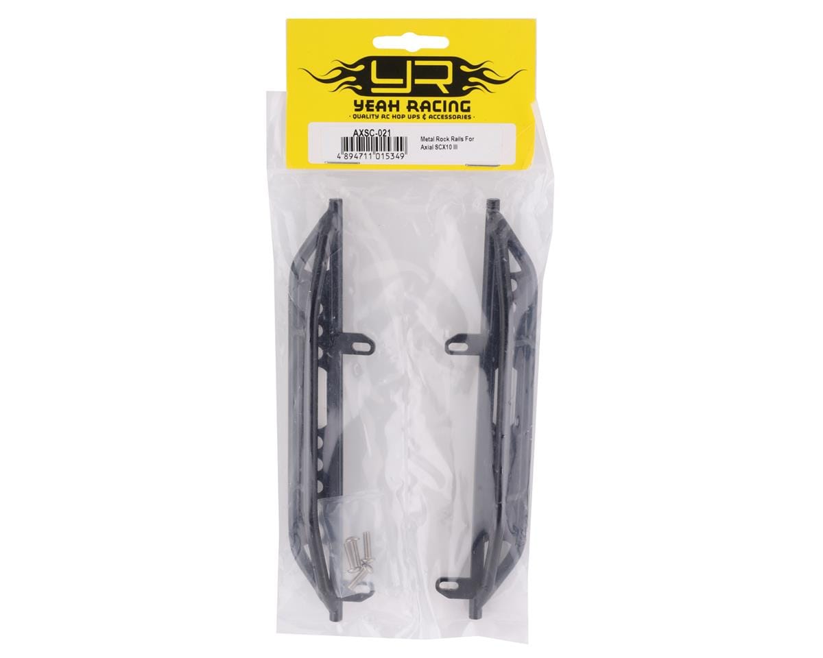 Yeah Racing Axial SCX10 III Steel Rock Sliders (Black) (2) - Hobbytech Toys