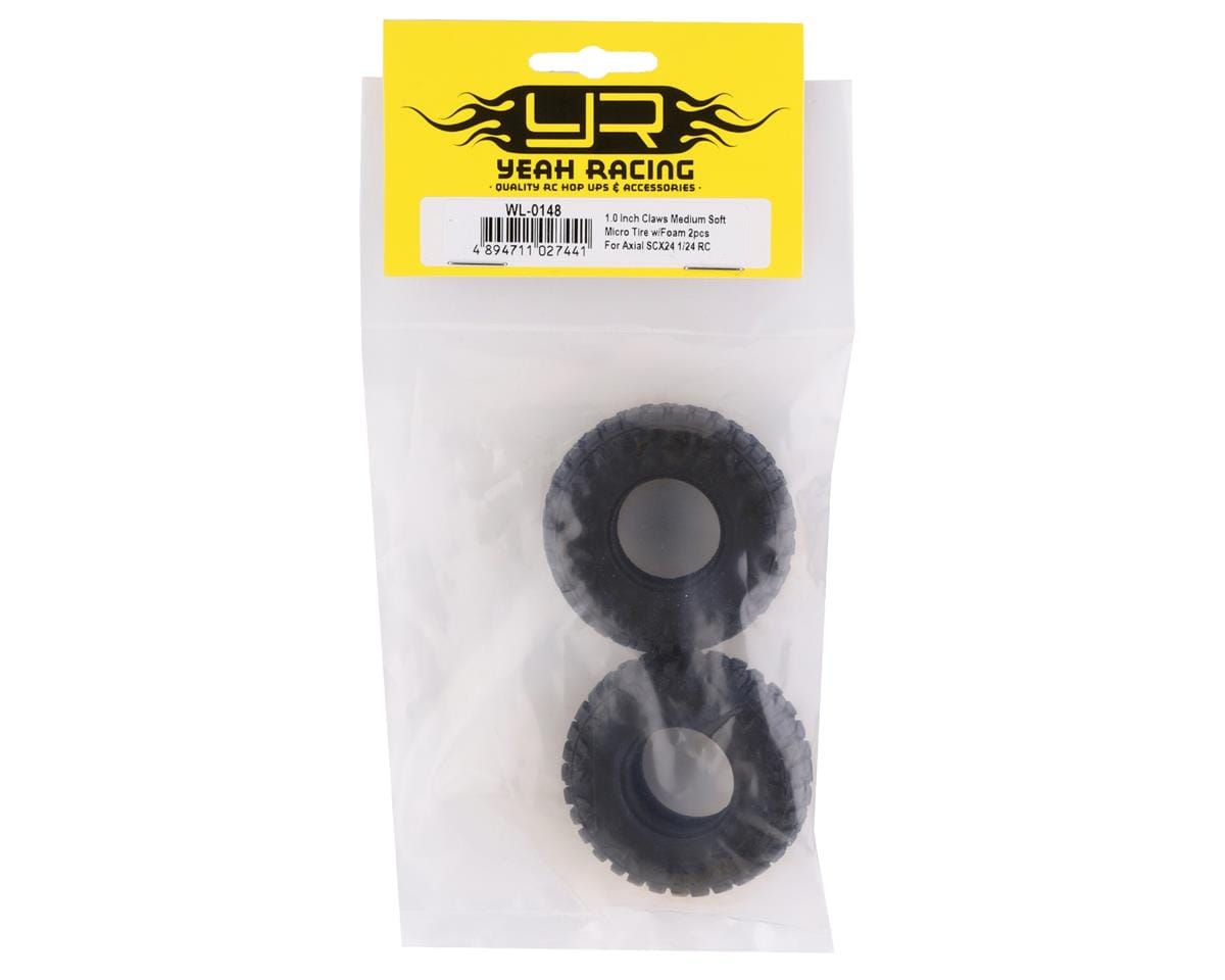 Yeah Racing SCX24 1.0" Claw Tires (2) (Medium Soft) - Hobbytech Toys