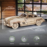 Ugears 70205 Winged Sports Coupe Wooden Model Kit - Hobbytech Toys