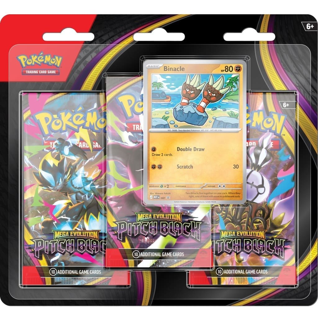 Pokemon TCG Mega Evolutions 5 Pitch Black Three Booster Blister