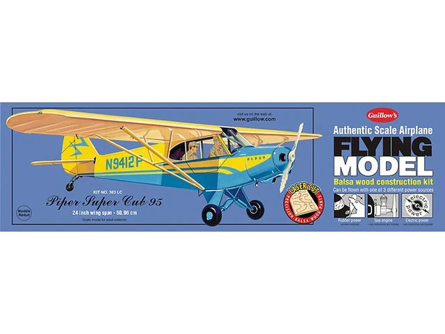 Guillow's Piper Cub 95 Balsa Plane Model Kit - Hobbytech Toys