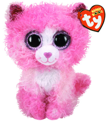 TY Beanie Boos REAGAN - Cat with Pink Curly Hair Reg - Hobbytech Toys
