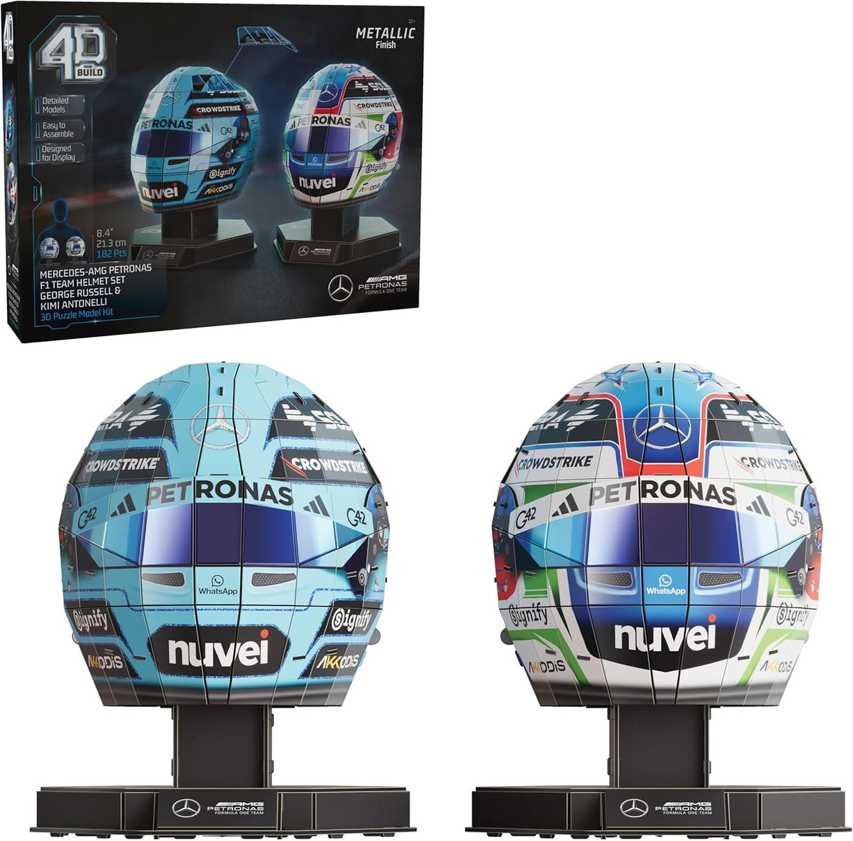 4D Build - Mercedes F1 Helmet Set