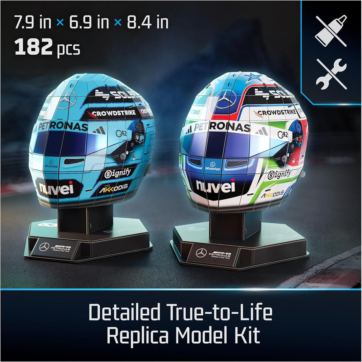 4D Build - Mercedes F1 Helmet Set