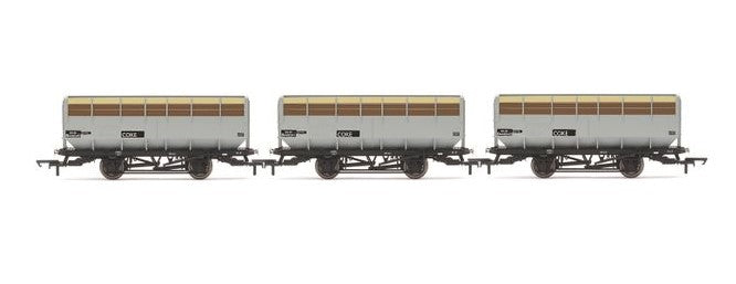 Hornby R60255 OO Scale BR Coke Hopper Wagon Triple Pack