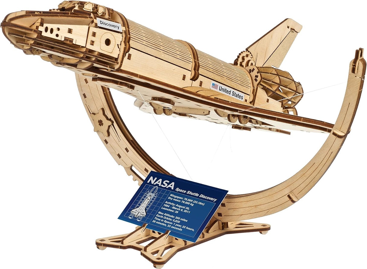 UGears 70227 NASA Space Shuttle Discovery Wooden Model Kit - Hobbytech Toys