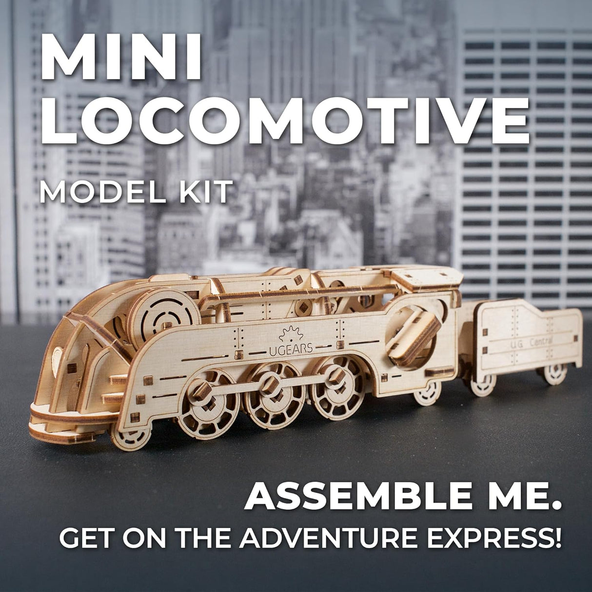 UGears 70228 Mini Locomotive Wooden Model Kit - Hobbytech Toys