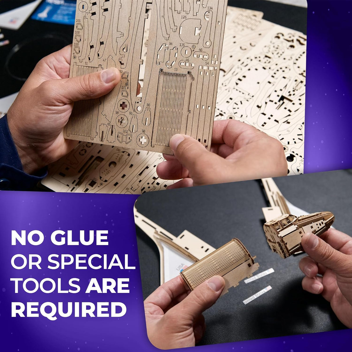 UGears 70227 NASA Space Shuttle Discovery Wooden Model Kit - Hobbytech Toys