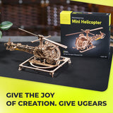 UGears 70225 Mini Helicopter Wooden Model Kit - Hobbytech Toys