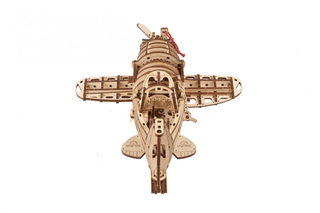 Ugears 70183 Mad Hornet Airplane Wooden Model Kit - Hobbytech Toys
