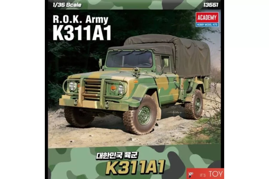 Academy 13551 1/35 R.O.K. Army K311A1 Plastic Model Kit - Hobbytech Toys