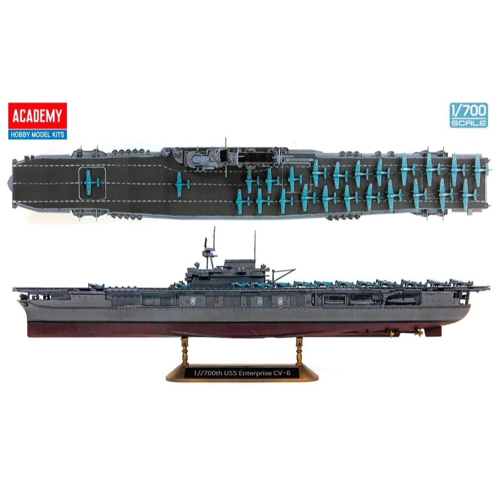 Academy 1/700 USS Enterprise CV-6 Battle of Midway Plastic Model Kit [14409] - Hobbytech Toys