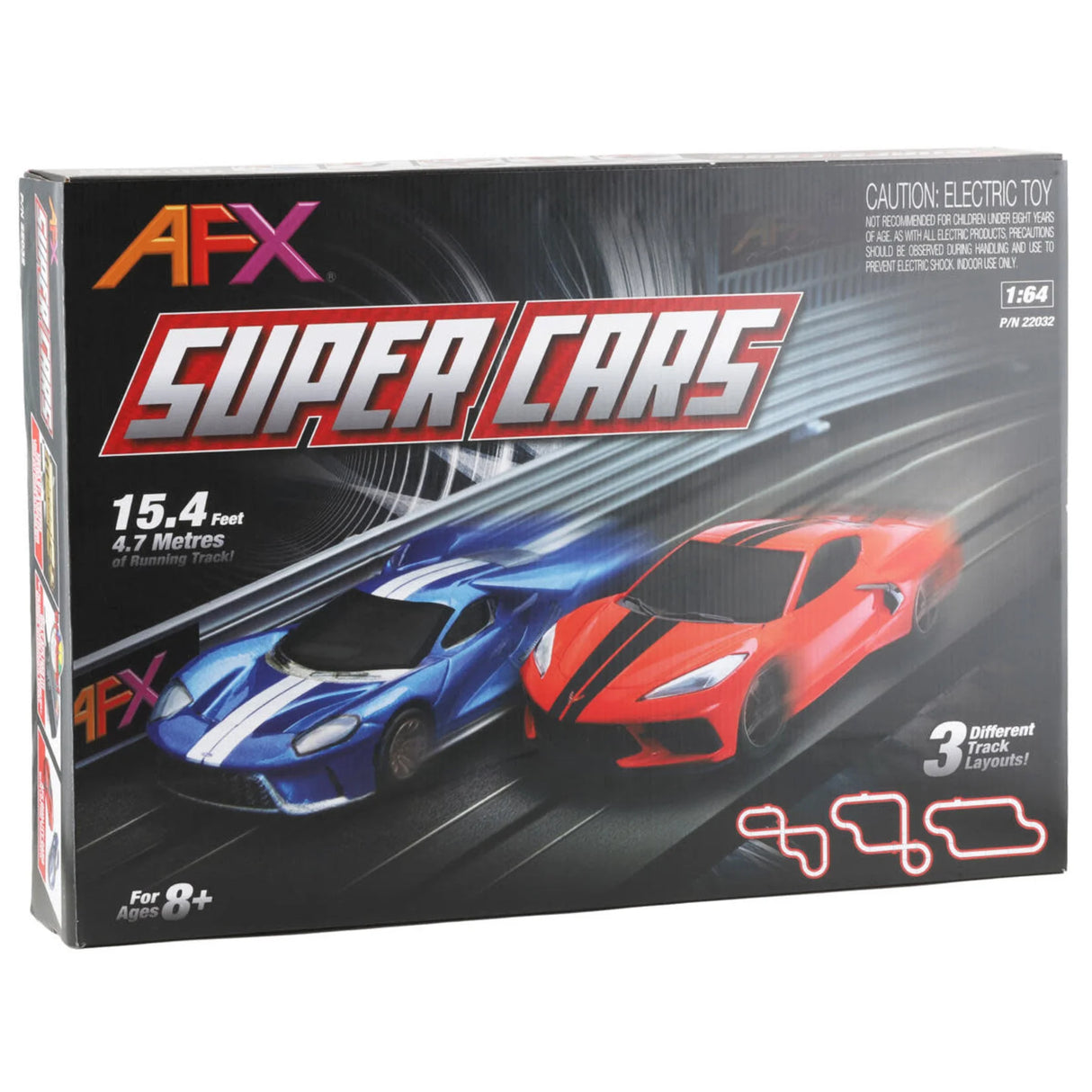 AFX 22032 AFX Super Cars 15-Foot Mega G+ HO Slot Car Set - Hobbytech Toys