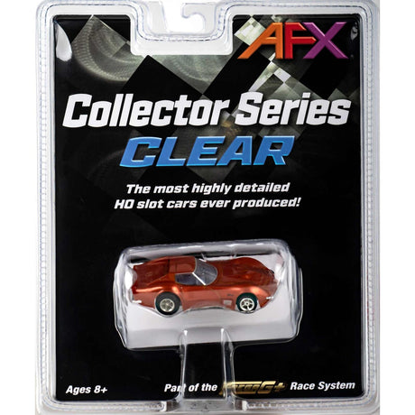 Detailed red Corvette 454 1971 Ontario slot car, part of the AFX Collector Series Clear line of highly detailed HD slot cars.