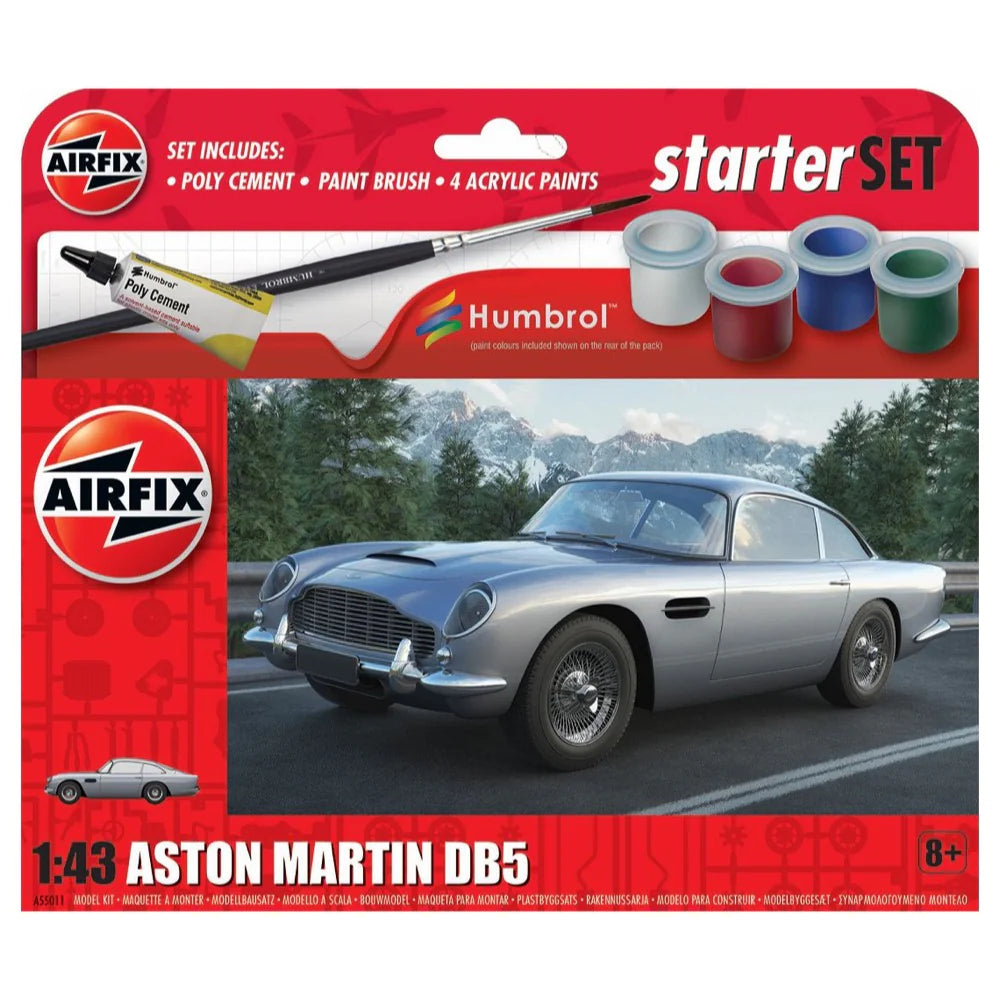 Airfix 55011 1/43  Aston Martin DB5 Plastic Model Starter Set - Hobbytech Toys