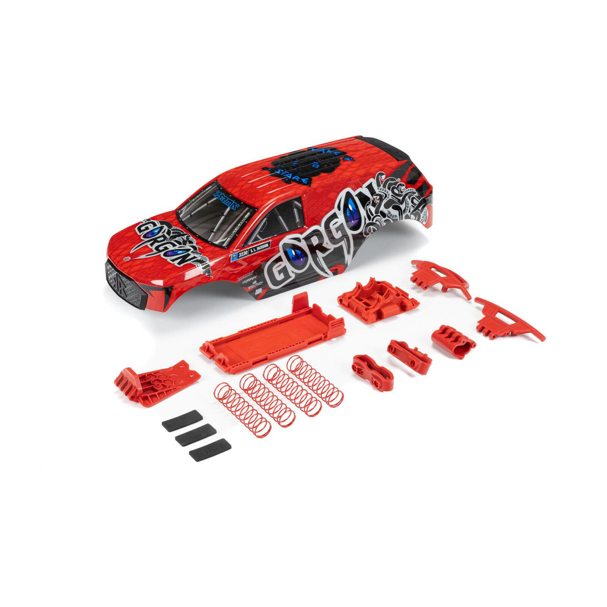 Arrma 402351 GORGON Body Set, Red, Gorgon - Hobbytech Toys