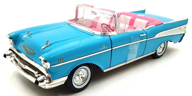 Autoworld 1/18 Barbie Aqua 1957 Chevy Convertible Diecast Model - Hobbytech Toys