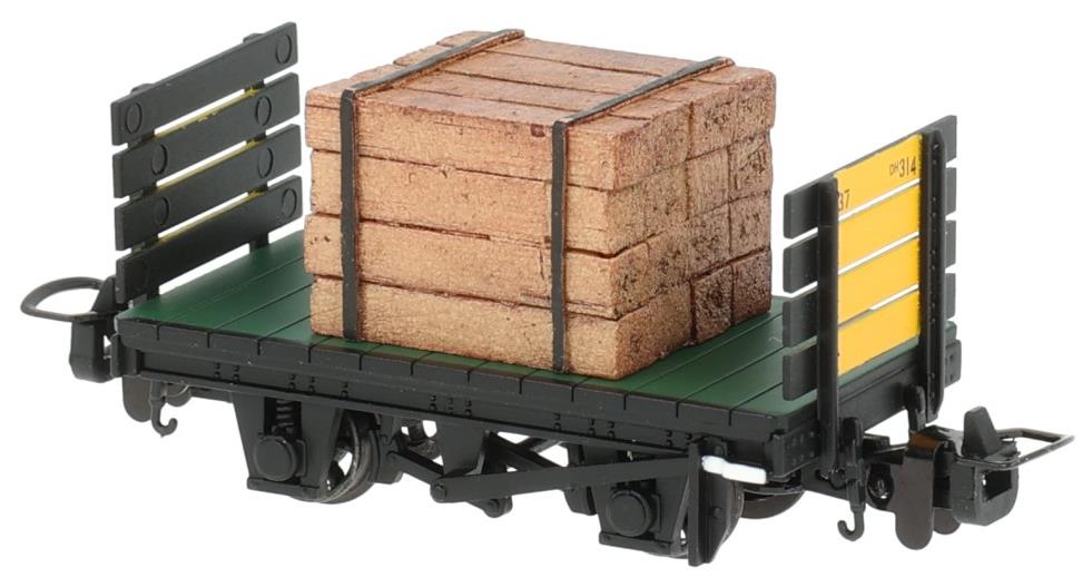 Bachmann Branchline 393-175 OO-9 Scale RNAD Flat Wagon Planked Ends RNAD Dean Hill with Sleeper Load [WL] - Hobbytech Toys