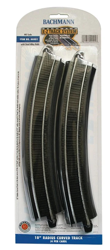 Bachmann 44401 HO Scale 18inch Radius Curved Track (4pcs)