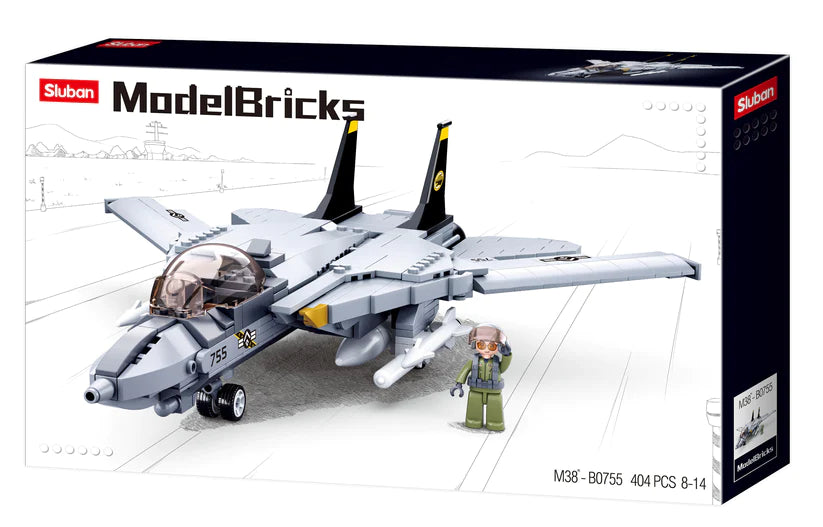Sluban 0755 F-14 Fighter Jet - 404pc Kit - Hobbytech Toys