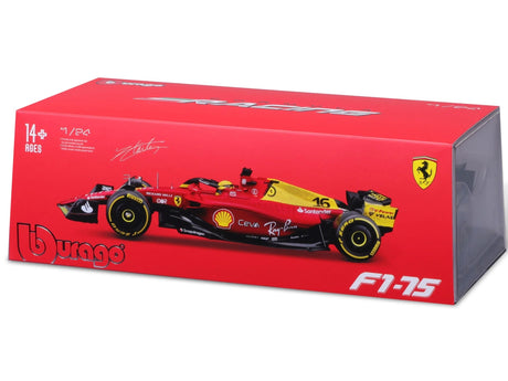 Bburago 26806L 1/24 Ferrari Racing 2022 F1 75 Leclerc No. 16 Diecast - Hobbytech Toys