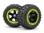 BlackZon 540038 Slyder Wheels Complete - Green (2pcs) - Hobbytech Toys