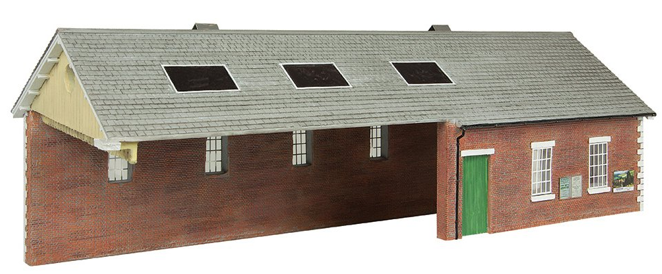 Bachmann Scenecraft 44-0180A OO Scale S&DJR Train Shed Green and Cream - Hobbytech Toys