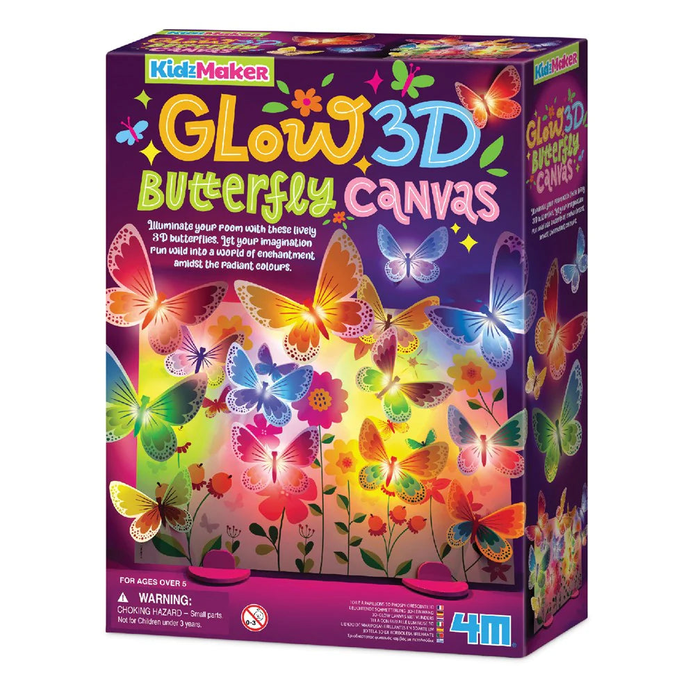 4M - KidzMaker - 3D Glow Butterfly Canvas - Hobbytech Toys