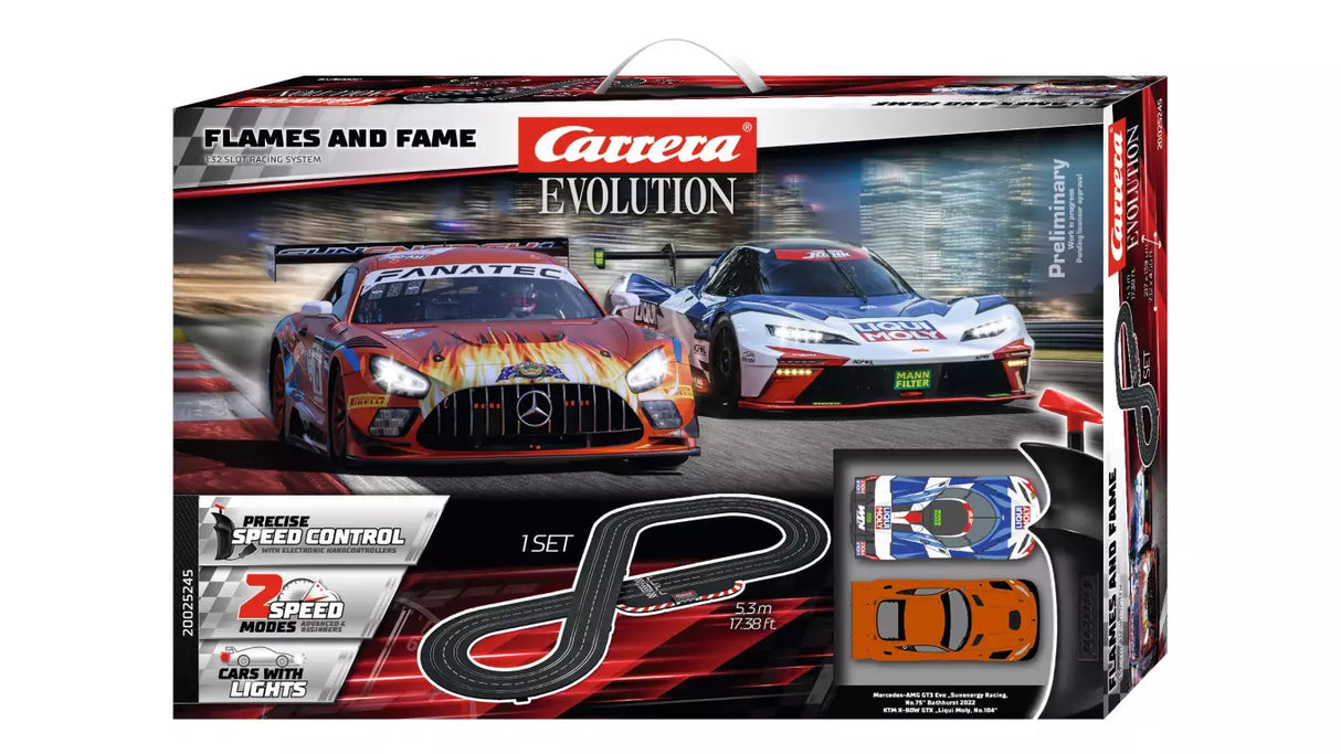 Carrera Evolution 132 Flames and Fame Starter Set - Hobbytech Toys
