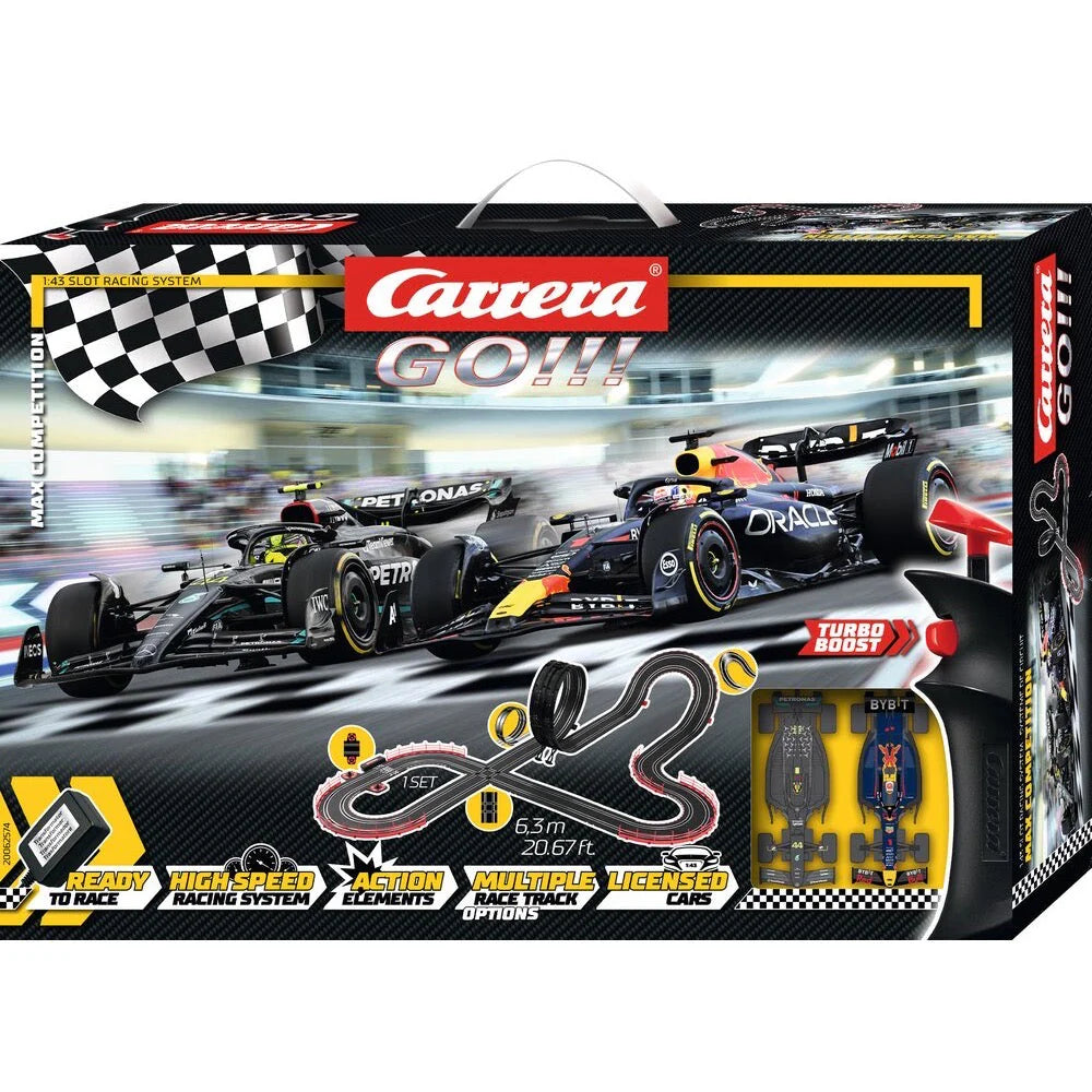 Carrera GO!!! 1/43 Max Competition F-1 Mercedes AMG & Red Bull Slot Car Starter Set [62574]