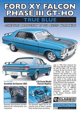 Classic Carlectables 18811 1/18 Ford XY Falcon Phase III GT-HO True Blue Diecast Model - Hobbytech Toys