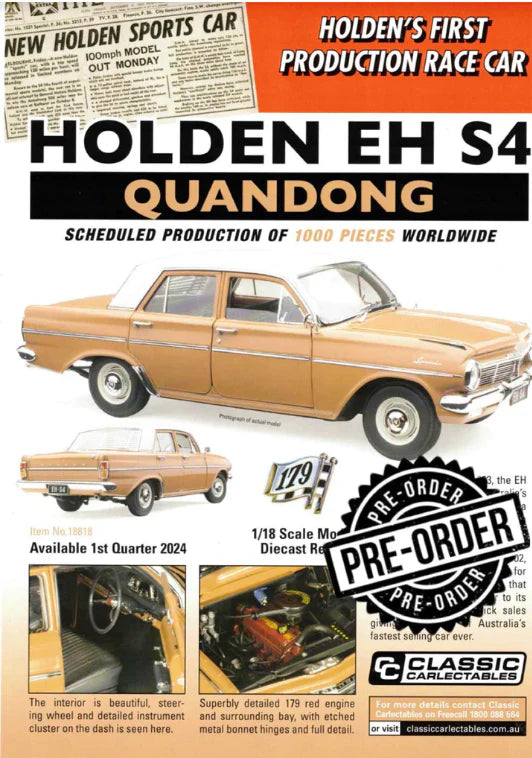 Classic Carlectables 18818 1/18 Holden EH S4 Quandong Diecast Model