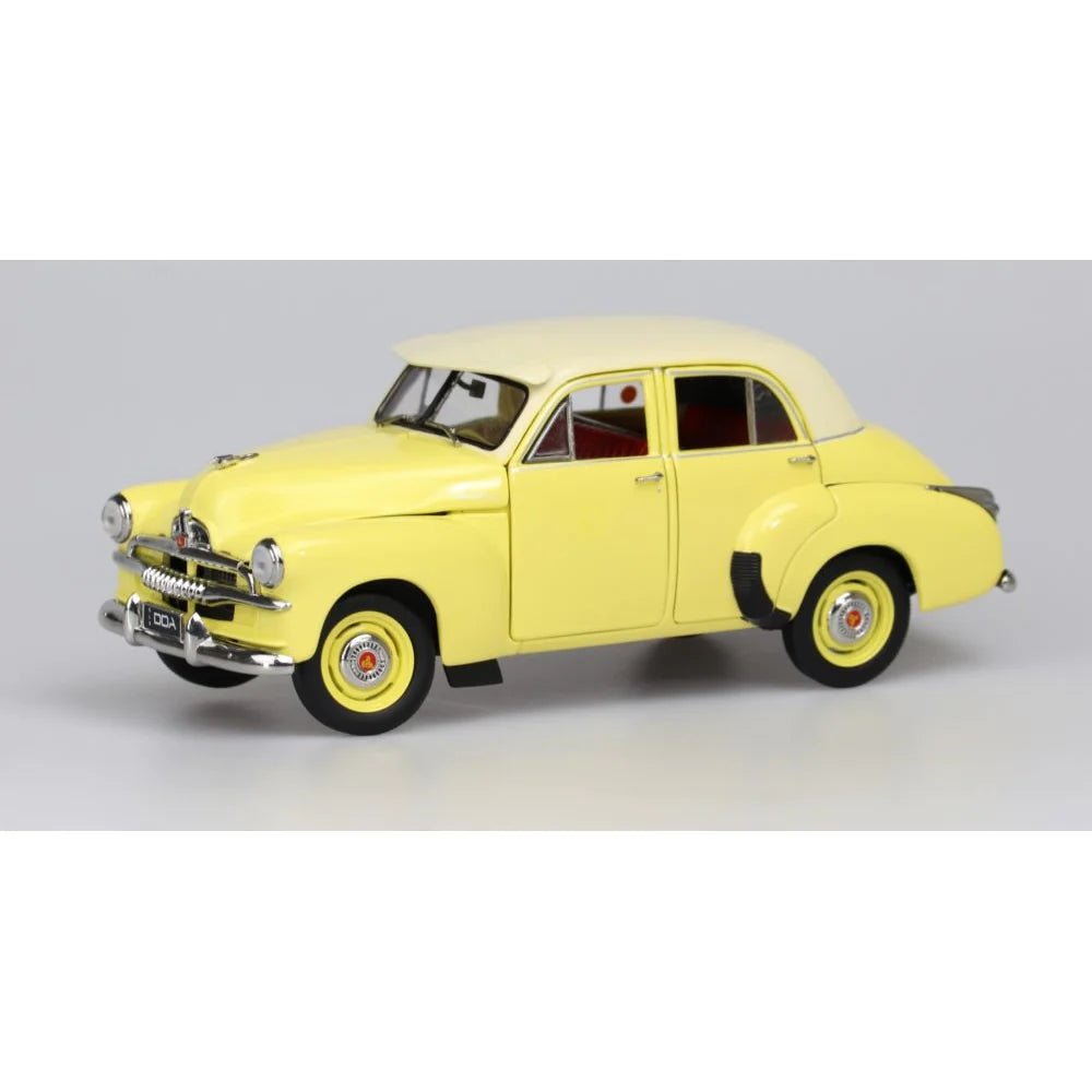 DDA 409 1/24 1953 2 Tone Light Yellow FJ Holden Sedan Fully Detailed Diecast Model - Hobbytech Toys