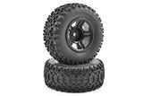 Fastrax 1/10 SC Stinger Tyres Mounted On 5 Spoke Black Rims (Slash RR) (2pcs) - Hobbytech Toys