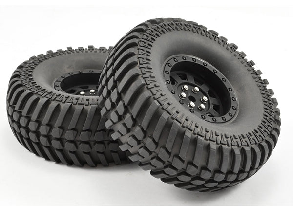 Fastrax 1/10 Paso 1.9 Crawler Tyres On Black Rims (2pcs) - Hobbytech Toys