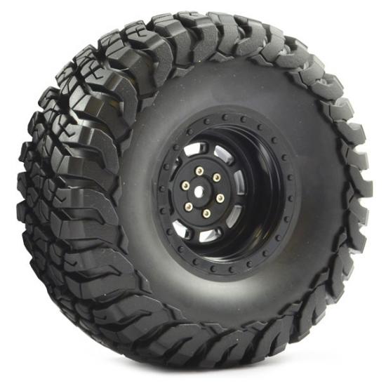 Fastrax 1/10 Granite 2.2 Crawler Tyres On Black Rims (2pcs) - Hobbytech Toys