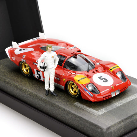 Fly E2055 1/32 Ferrari 512S No.5 Making of Le Mans with Steve Mcqueen Figure Slot Car - Hobbytech Toys