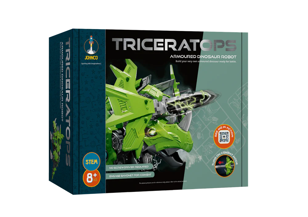 Johnco Triceratops Armoured Dinosaur Robot - Hobbytech Toys