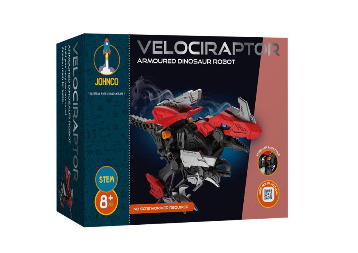 Johnco Velociraptor Armoured Dinosaur Kit - Hobbytech Toys