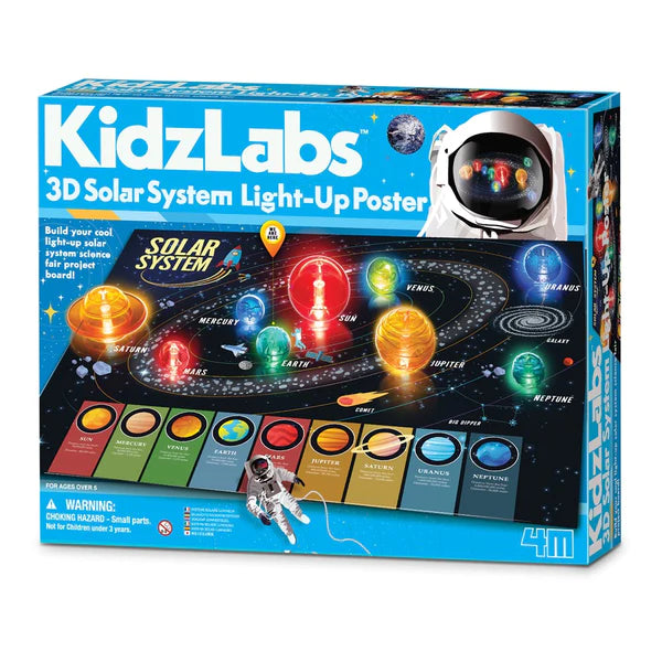 4M KidzLabs 3D Solar System Light-Up Poster Board - Hobbytech Toys