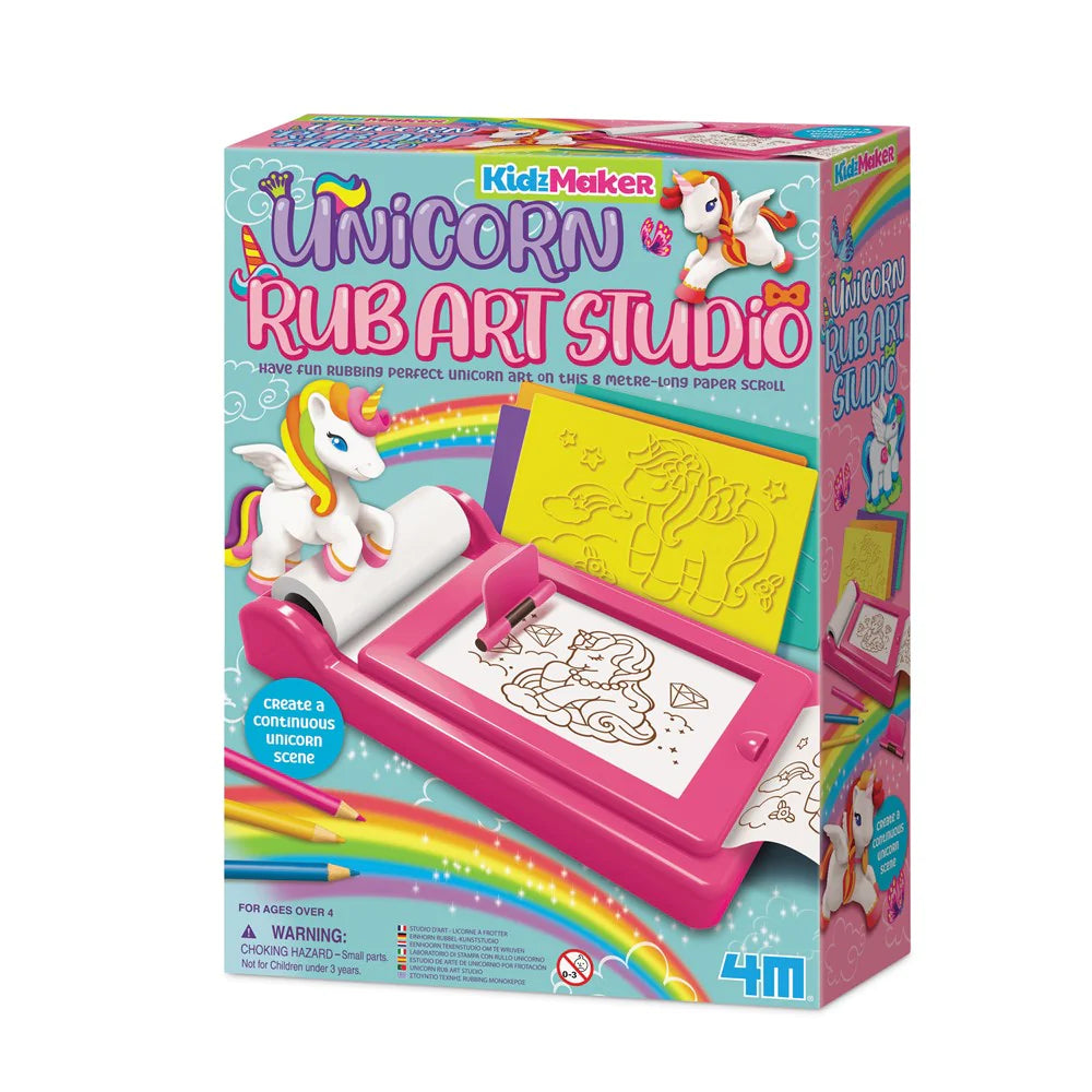4M - KidzMaker - Unicorn Rub Art Studio - Hobbytech Toys