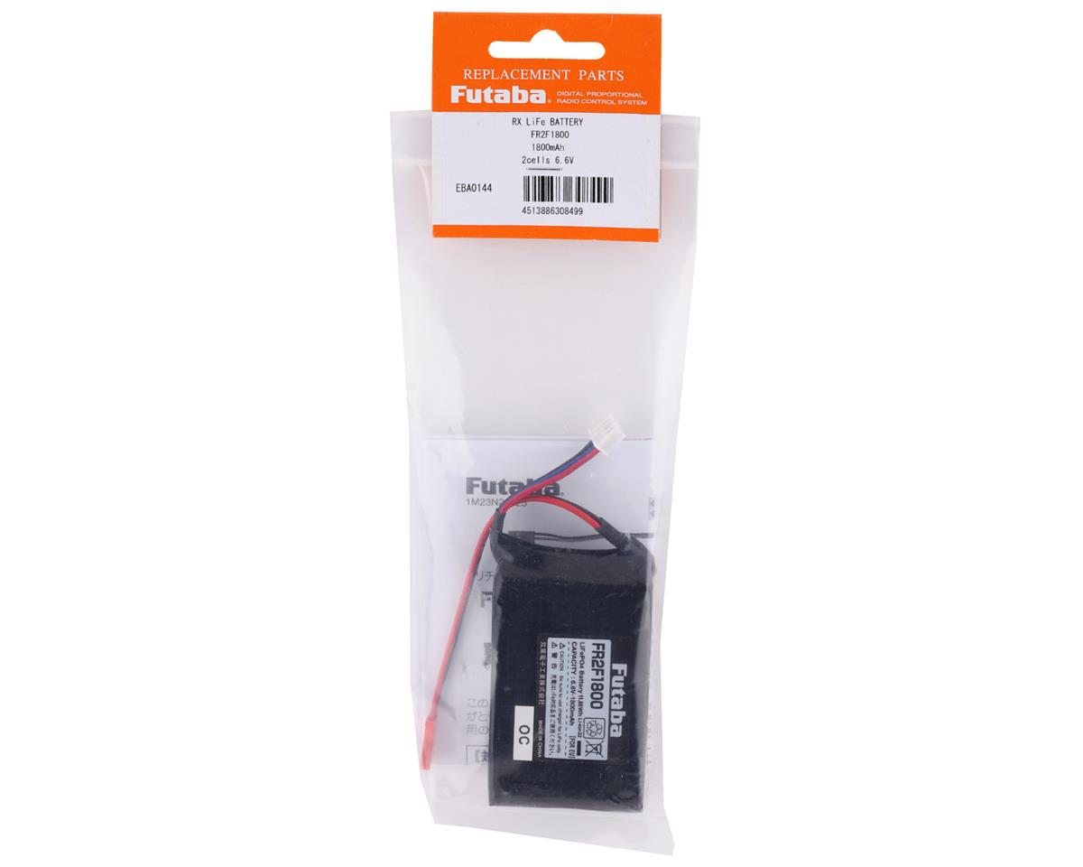 Compact Futaba 2S 6.6V 1800mAh LiFe Flat Receiver Battery Pack for RC models.
