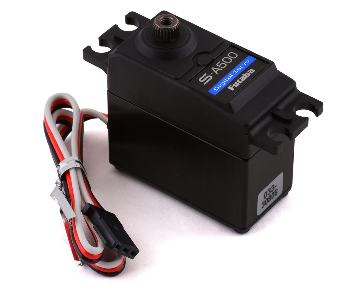 Futaba S-A500 S.Bus2 Digital Standard Airplane Servo (High Voltage), a robust black servo motor with wiring for remote-controlled model aircraft.