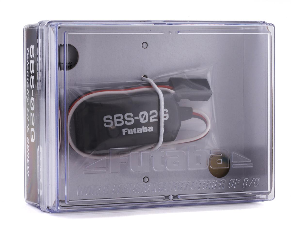 Futaba SBS-02G GPS Telemetry Sensor v2.0 in clear plastic packaging.