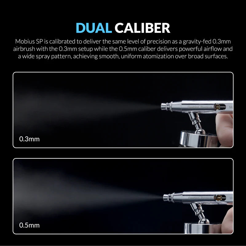 Gaahleri Premium Series Mobius SP Suction Feed Airbrush (0.3 & 0.5mm)