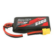 Gens Ace 2S 2200mAh 7.4V 60C Soft Case LiPo Battery with XT60 connector for RC devices.