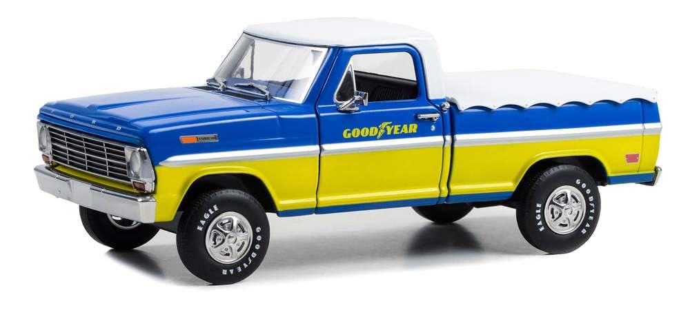 Greenlight 1/24 Goodyear Tyres 1969 Ford F100 w/Bed Cover Running on Empty - Hobbytech Toys