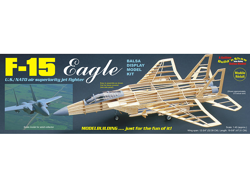 Guillows F-15 Eagle Balsa Plane Model Kit - Hobbytech Toys